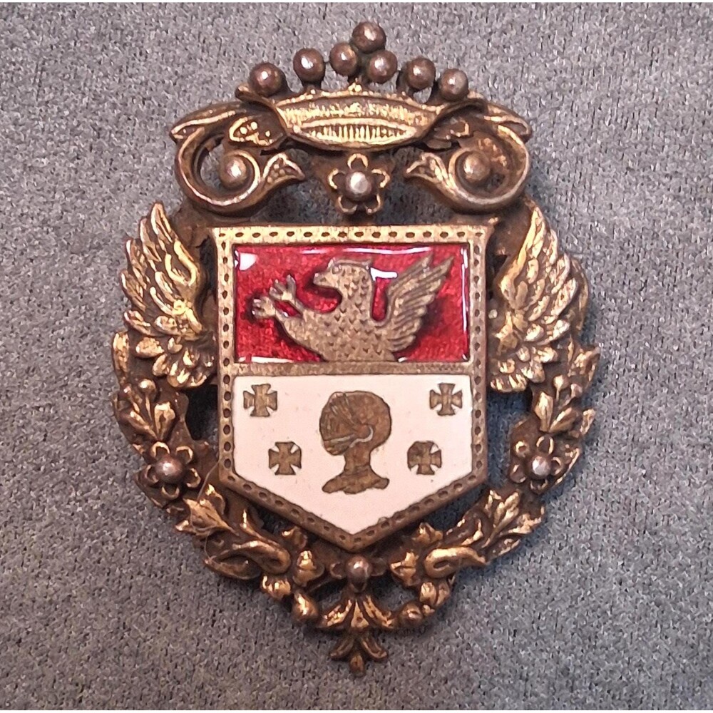 Vintage Coro Heraldic Brooch Coat of Arms Pin